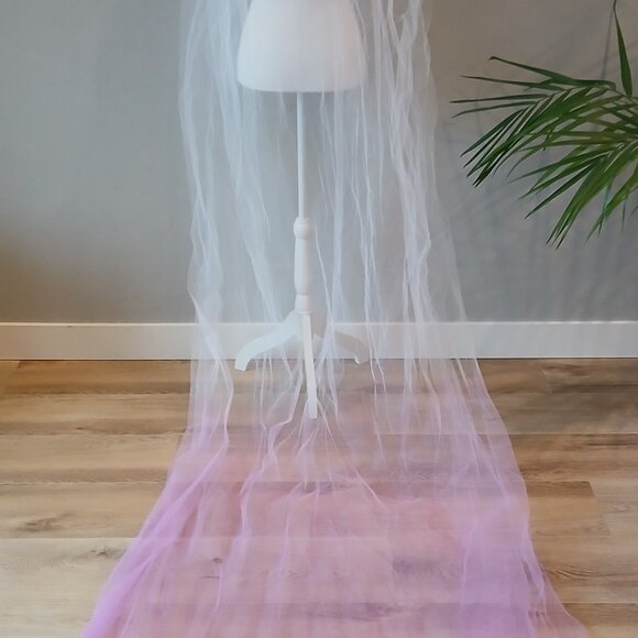 New Ombre Wedding Veil Fushia Puple Pink Bride Bridal